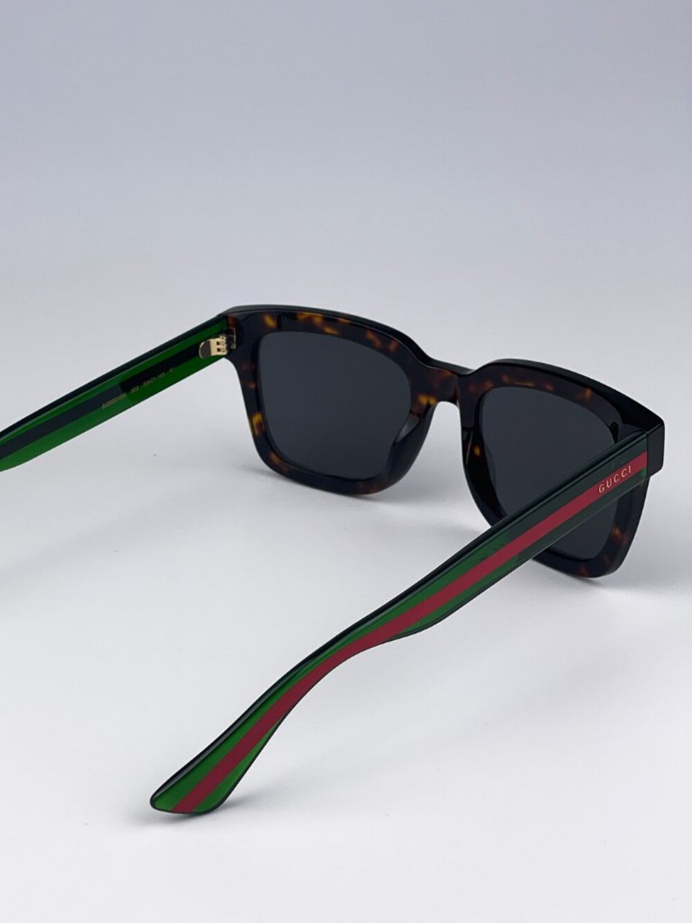 GUCCI GG0001SN 003 Sunglasses Havana Red Green Square Anti-Reflective … - Picture 9 of 13